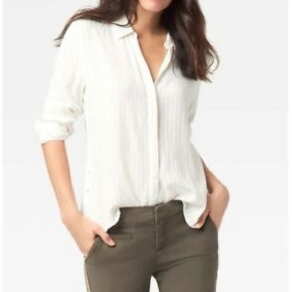ECRU MARA SHIRT W/ SIDE BUTTON DETAILING IN IVORY - NWT! - Picture 8 of 8